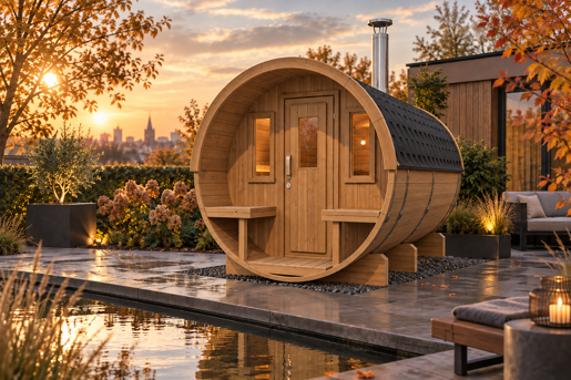 Barrelsauna 4.0 Najaar Thermowood Nieuw