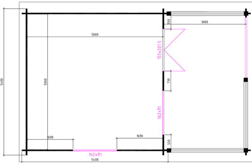 5 X 5 + 3 Plattegrond