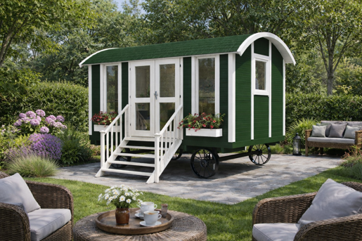Pipowagen L Gecoat In Een Tuin