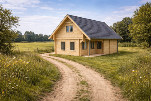 Houten Woning Onbehandeld