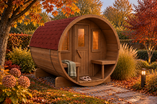 Barrelsauna 2.8 Nieuw Thermowood Najaar