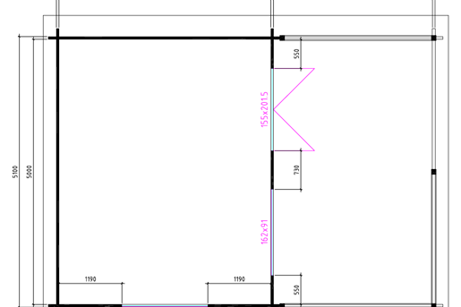 5 X 4 + 3 Plattegrond