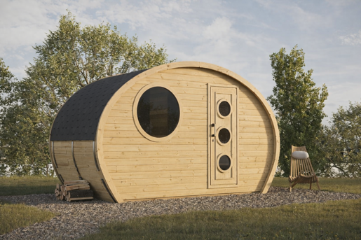 Barrelsauna Ovaal 1.95 Render Vuren